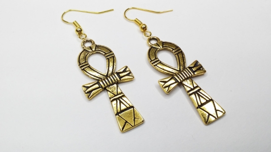 Preview: Ankh Ohrringe goldfarben Anch